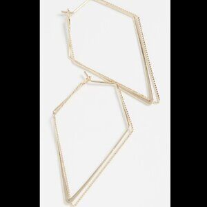 Jules Smith Geometric Hoops Earrings - Yellow Gold Hoops Diamond Shaped